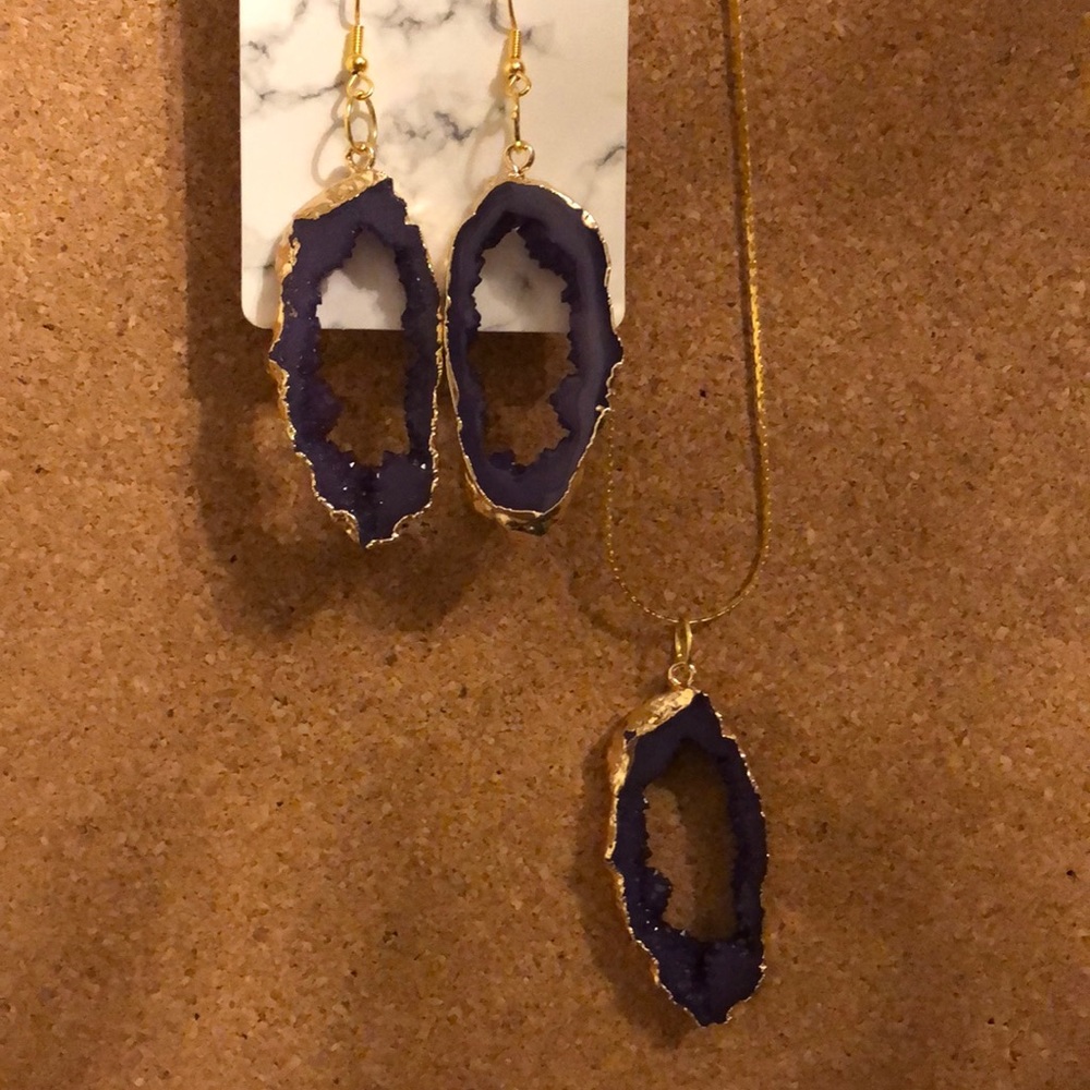 Handcrafted necklace and earrings.